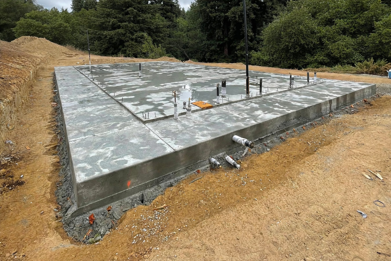 Slab foundation building